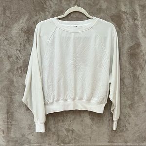 GARAGE Velvet Sleeves Cream Crew Sweater